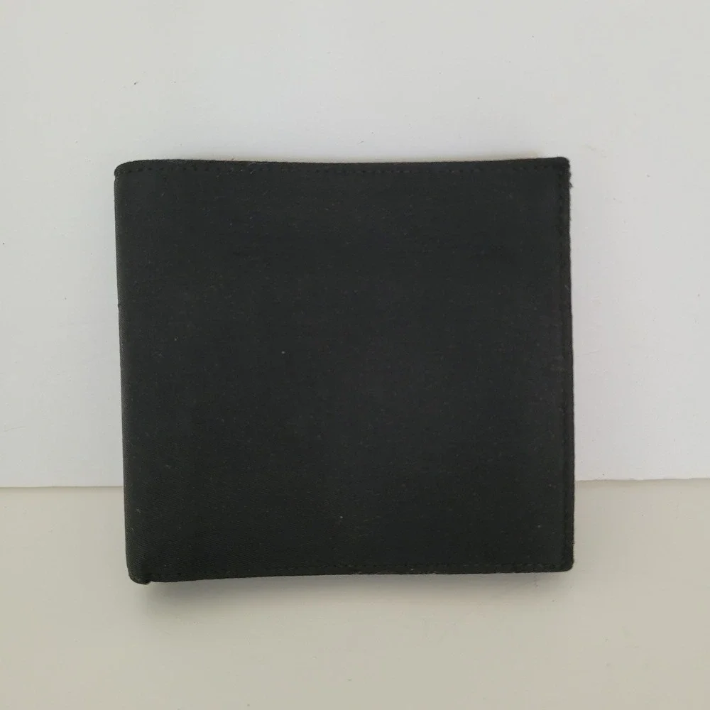 Prada Milano Mens Black Tessuto Nylon Bifold Wallet Triangle Logo Made in Italy
